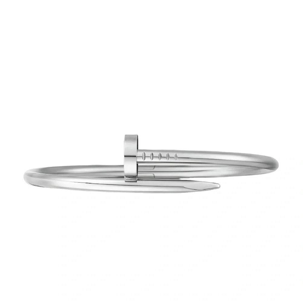 Generic Nail Cuff Bangle Bracelet in Silver